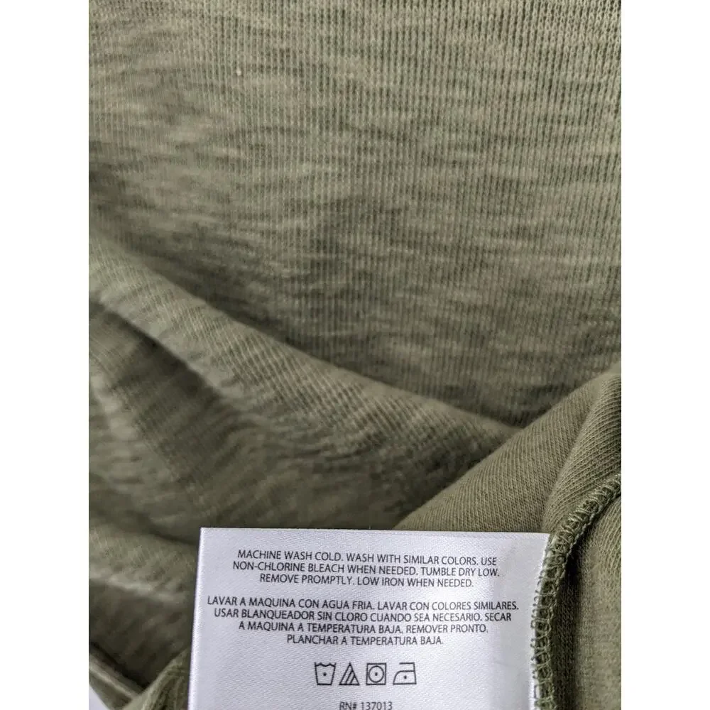 Banana Republic Double Knit Shirt S Olive Green Crewneck Long‎ Sleeves Layering